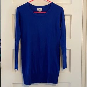 Royal blue long old navy crew neck sweater